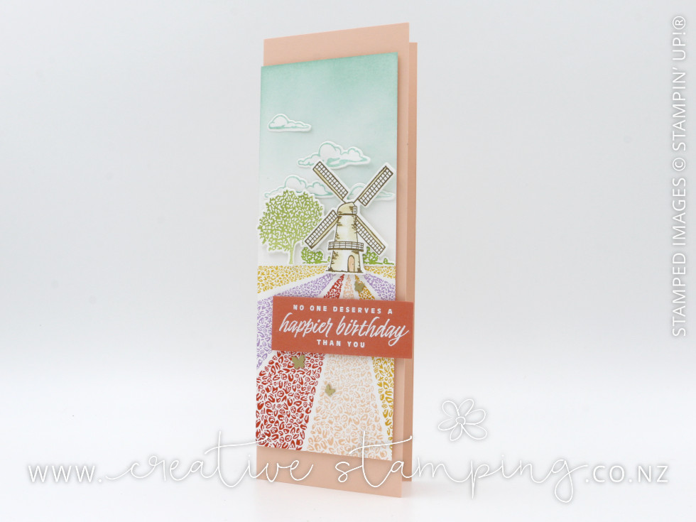 Tulip Fields Slimline Birthday Card Tulip Fields Slimline Birthday Card