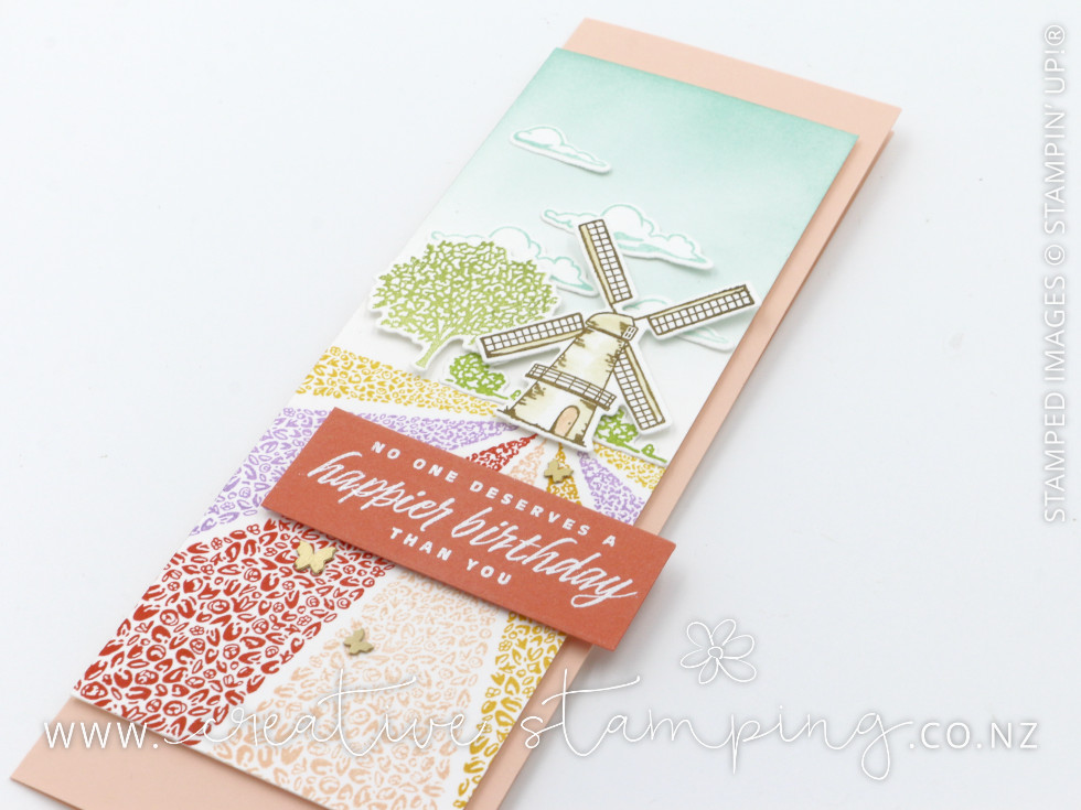 Tulip Fields Slimline Birthday Card Tulip Fields Slimline Birthday Card