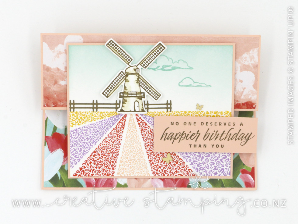 Tulip Fields Reverse Easel Card