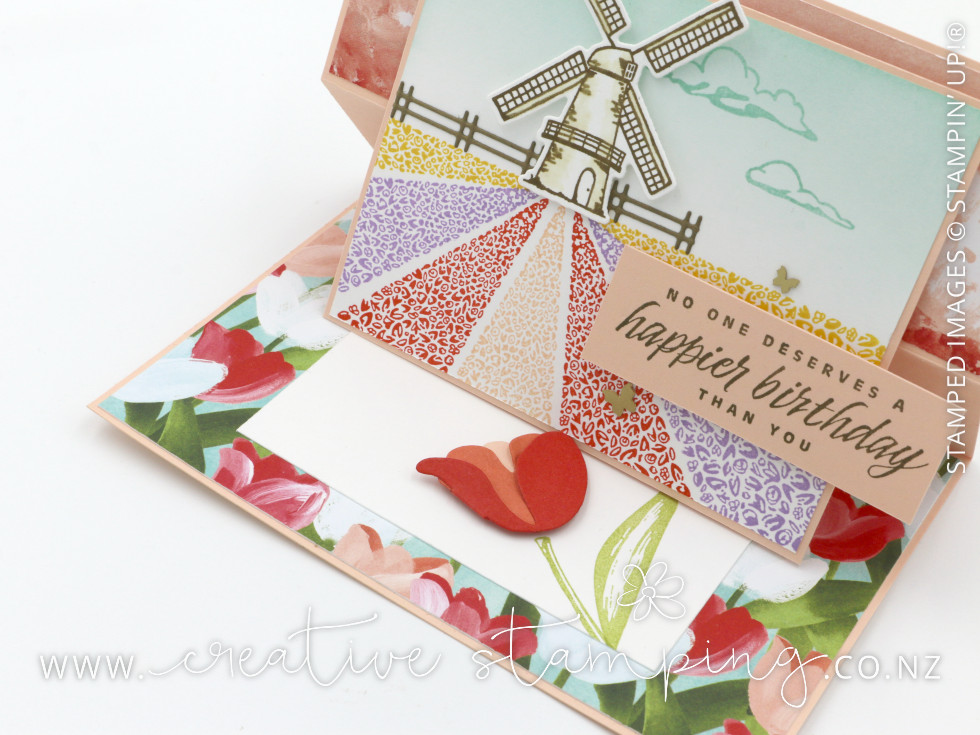 Tulip Fields Reverse Easel Card