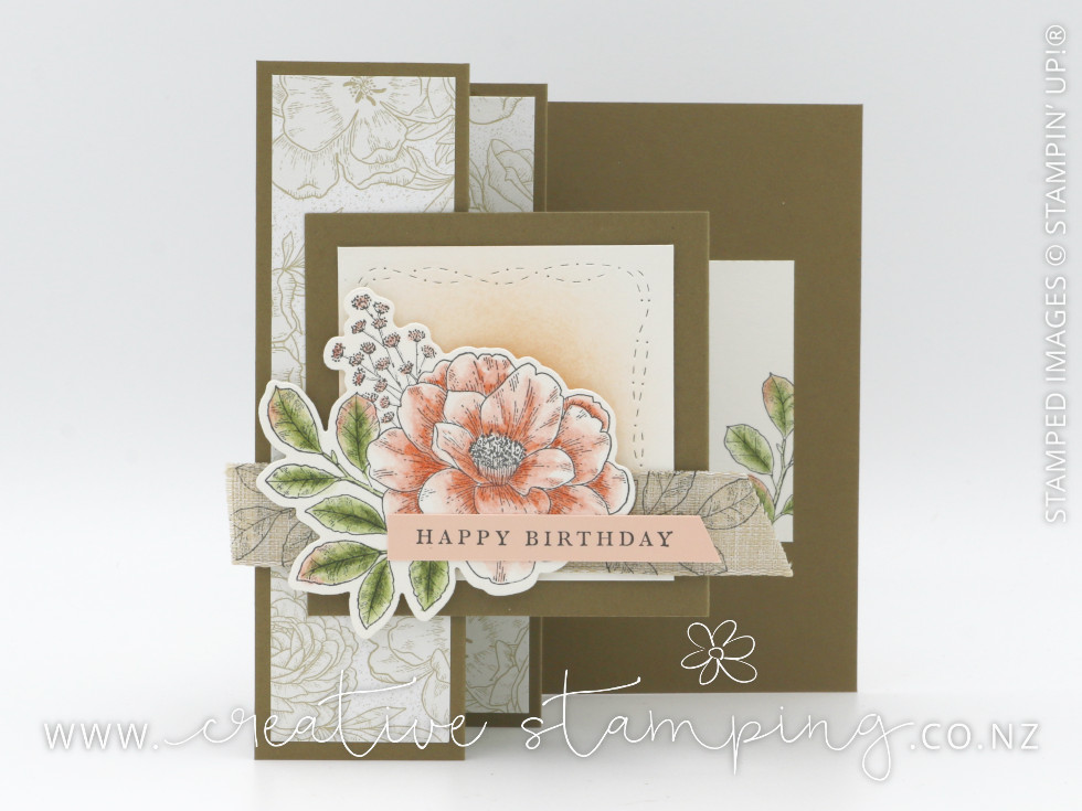 Cottage Rose VW-Fold Fun-Fold Birthday Card Cottage Rose VW-Fold Fun-Fold Birthday Card