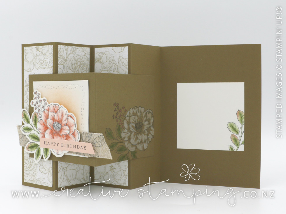 Cottage Rose VW-Fold Fun-Fold Birthday Card Cottage Rose VW-Fold Fun-Fold Birthday Card