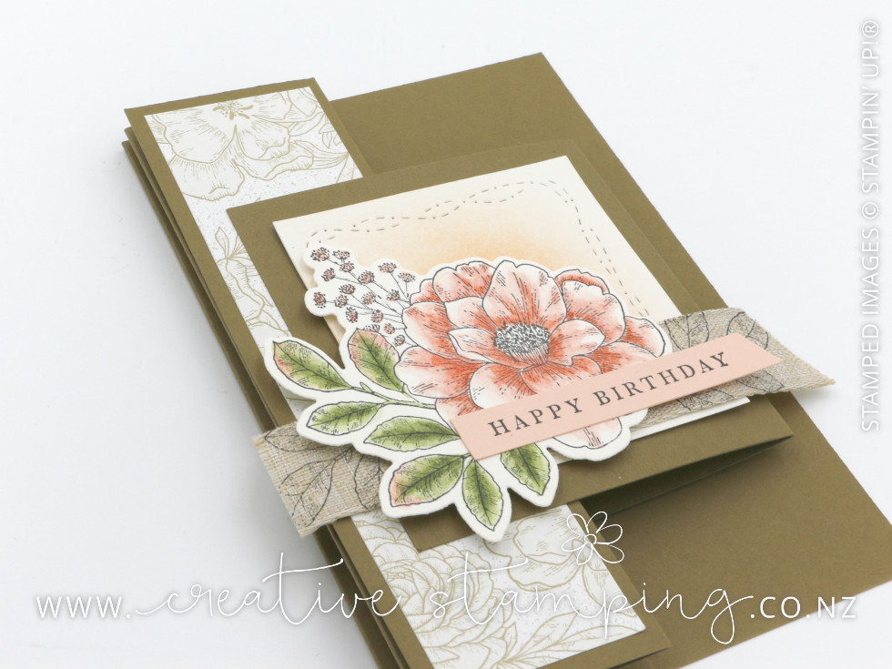 Cottage Rose VW-Fold Fun-Fold Birthday Card Cottage Rose VW-Fold Fun-Fold Birthday Card