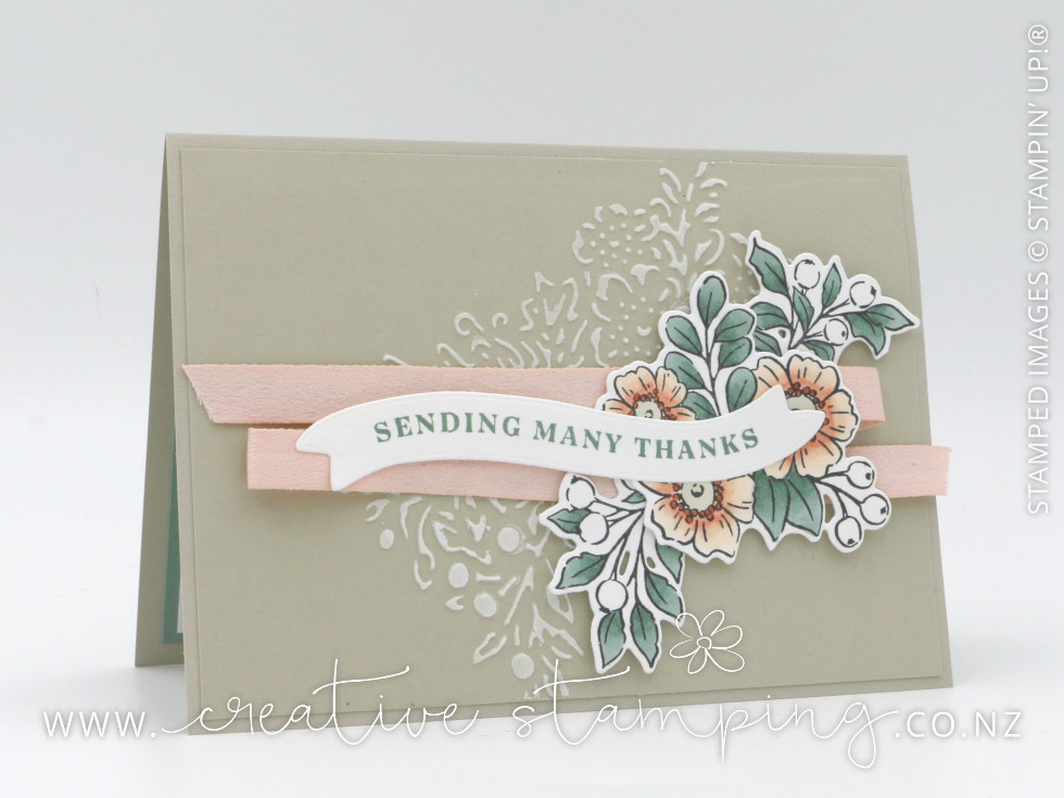 Fond of Autumn Thank You Card with Stenciled Embossing Paste Fond of Autumn Thank You Card with Stenciled Embossing Paste