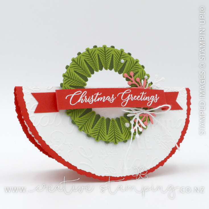 Wishes All Around Wreath Rocker Christmas Card