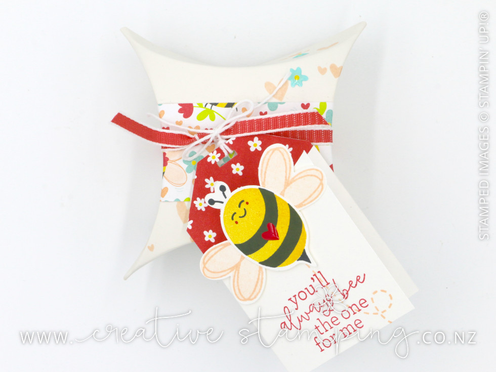 Bee My Valentine Square Pillow Box and Gift Tag Bee My Valentine Square Pillow Box and Gift Tag