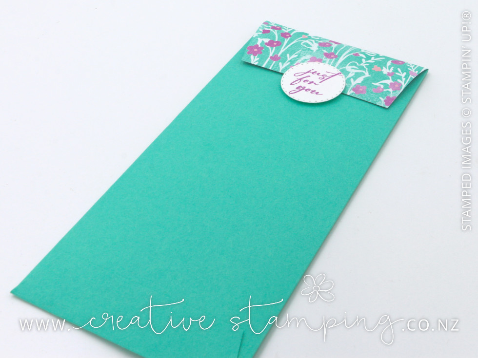 Unbounded Beauty Z-Fold Slimline Birthday Card and custom envelope