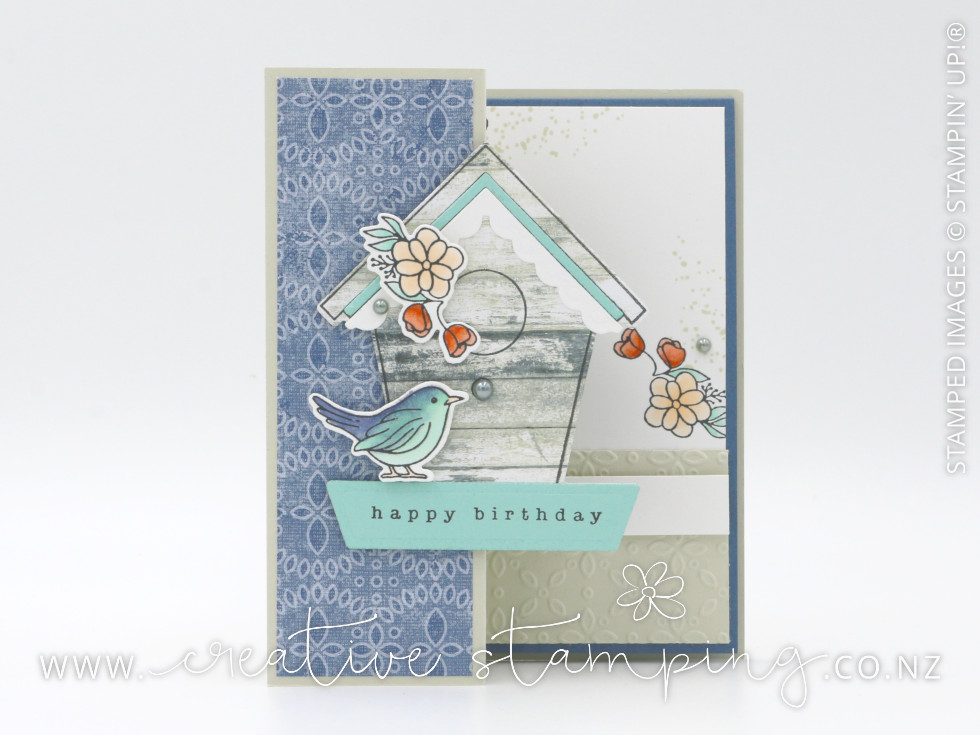 Country Birdhouse Z-Fold Birthday Card