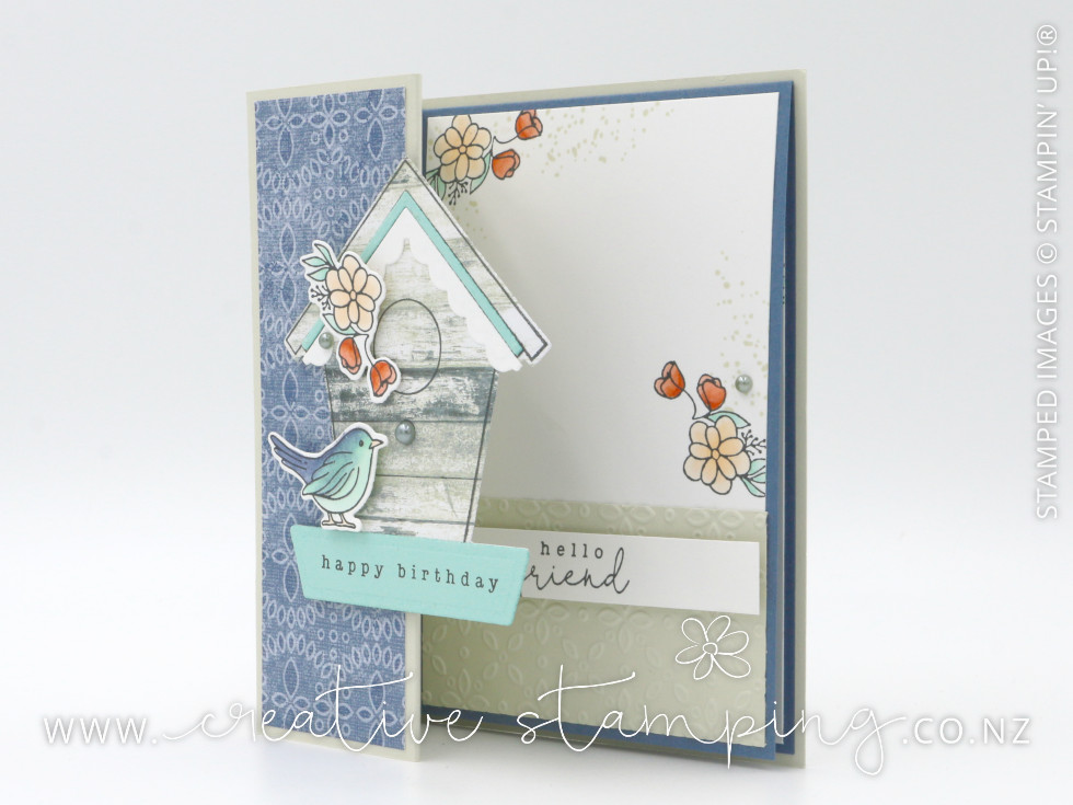 Country Birdhouse Z-Fold Birthday Card