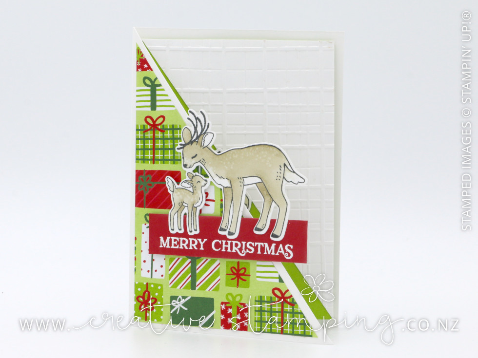 Reindeer Fun Diagonal Front Christmas Card