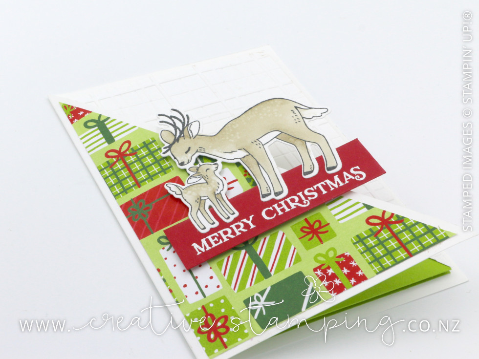 Reindeer Fun Diagonal Front Christmas Card