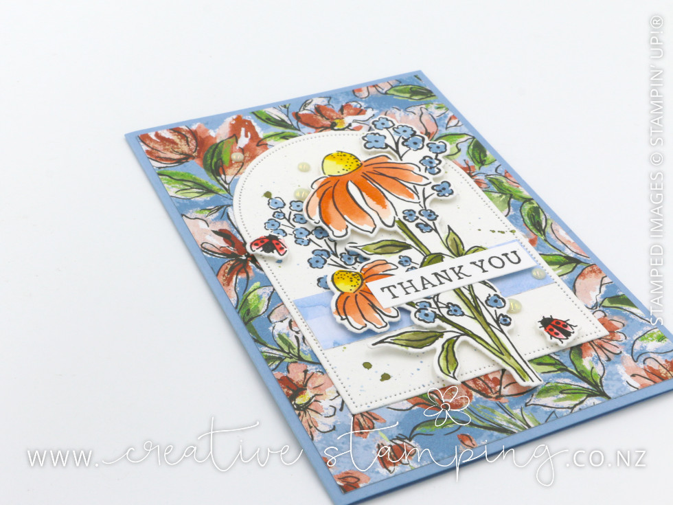 Mixed Florals Watercoloured Thank You Card