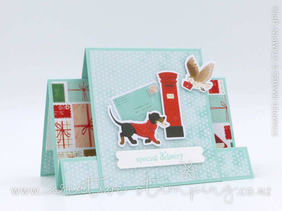 Jolly Delivery Centre-Step Christmas Card