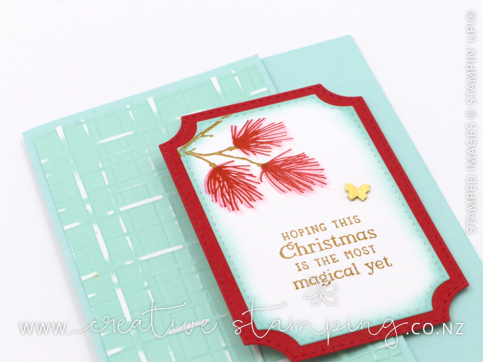 Branching Out Pōhutukawa Latched Fun-Fold Christmas Card