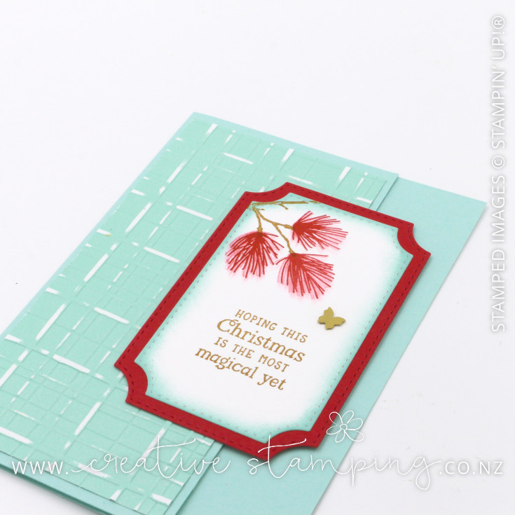 Branching Out Pōhutukawa Latched Fun-Fold Christmas Card
