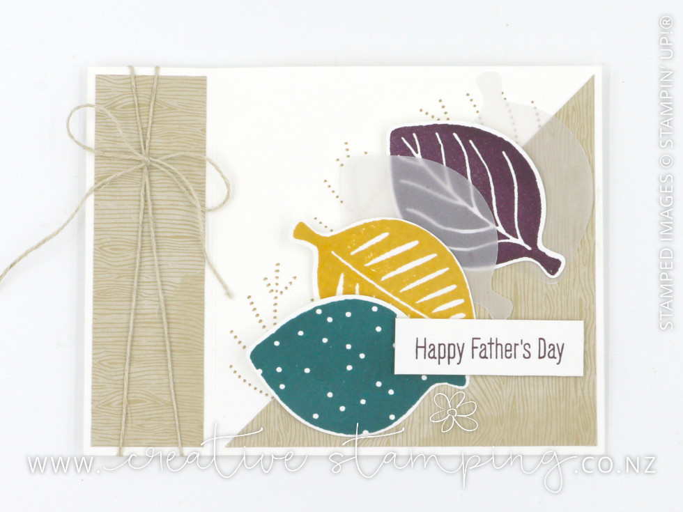 Simply Leaves Book-Fold Diagonal Easel Father's Day Card