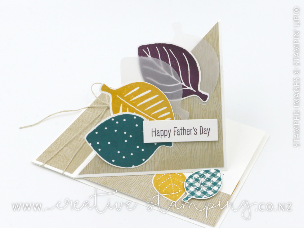 Simply Leaves Book-Fold Diagonal Easel Father's Day Card