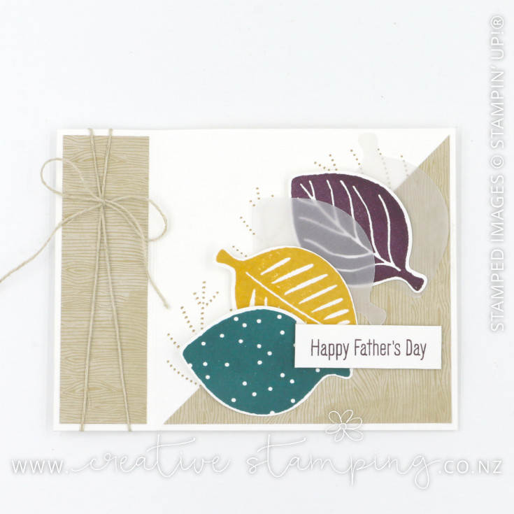 Simply Leaves Book-Fold Diagonal Easel Father's Day Card