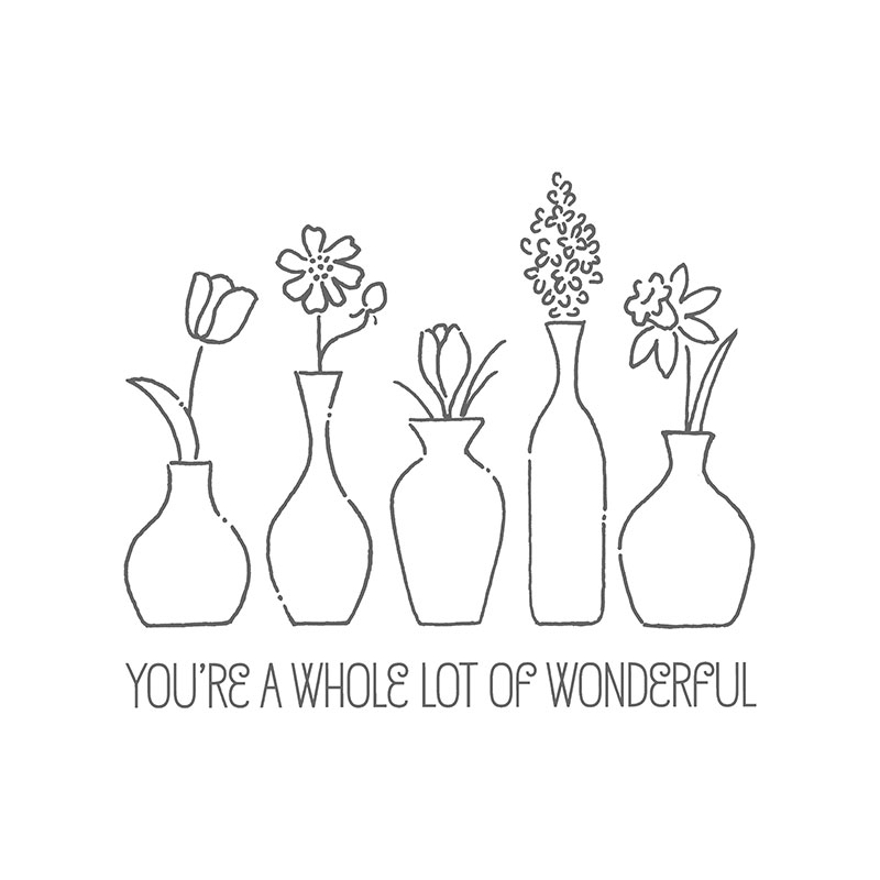 Vivid Vases wood-mount stamp