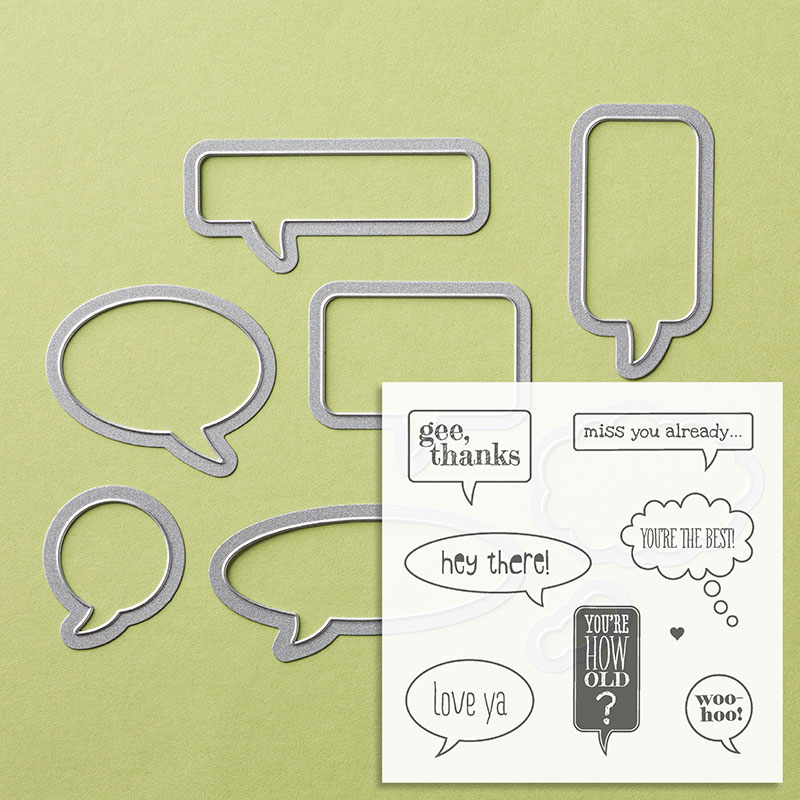 Just Sayin' stamp set and Word Bubbles Framelits Bundle