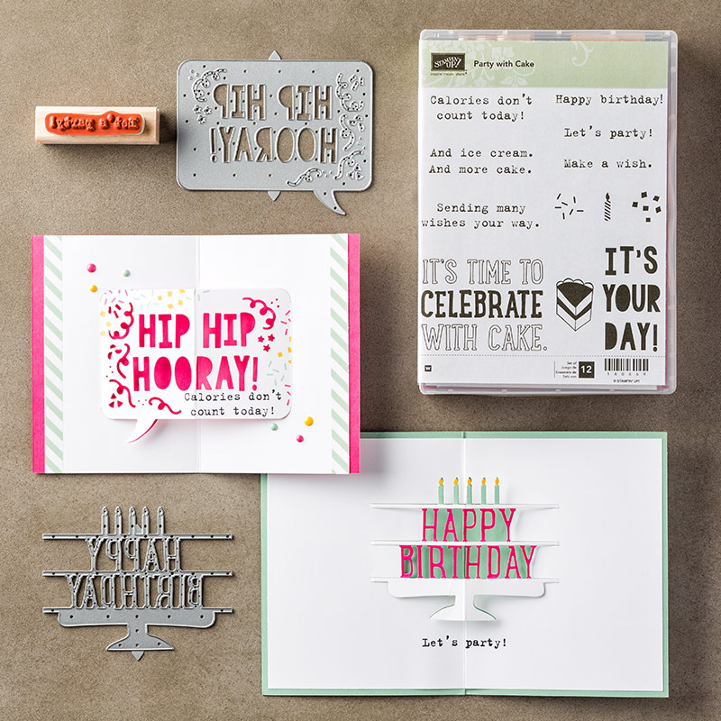 Party with Cake Stamp Set + Party Popup Thinlits Dies Bundle