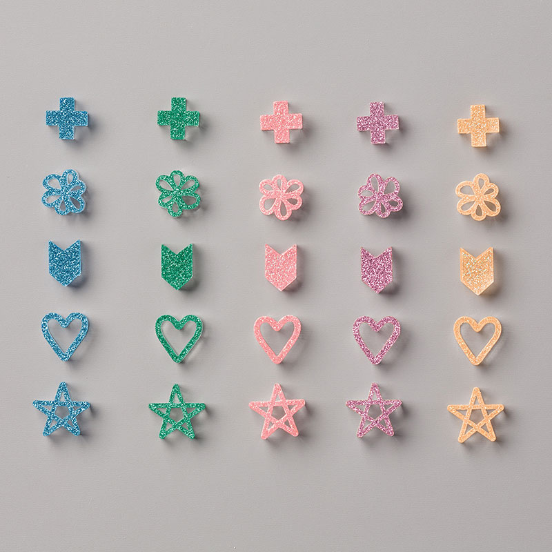 2016-2018 In Color Glitter Acrylic Shapes