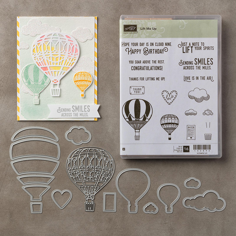 Lift Me Up Stamp Set + Up & Away Thinlits Dies Bundle
