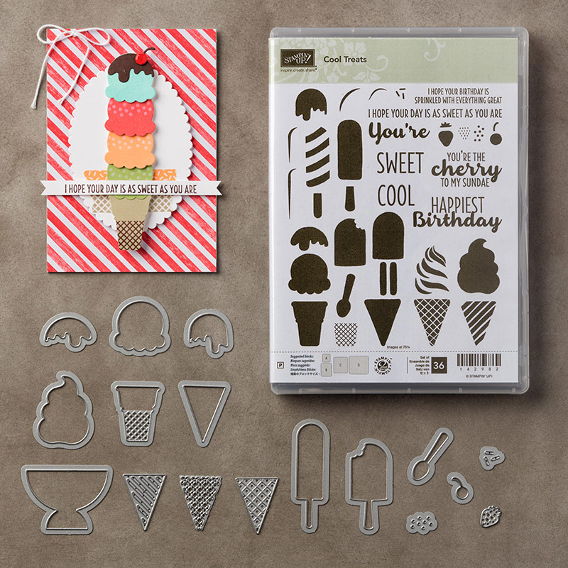 Cool Treats Stamp Set + Frozen Treats Framelits Dies - Bundle & Save 10%