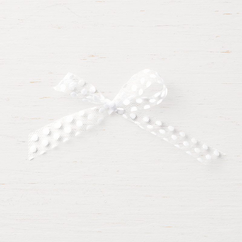 Whisper White 5/8" Polka Dot Tulle Ribbon