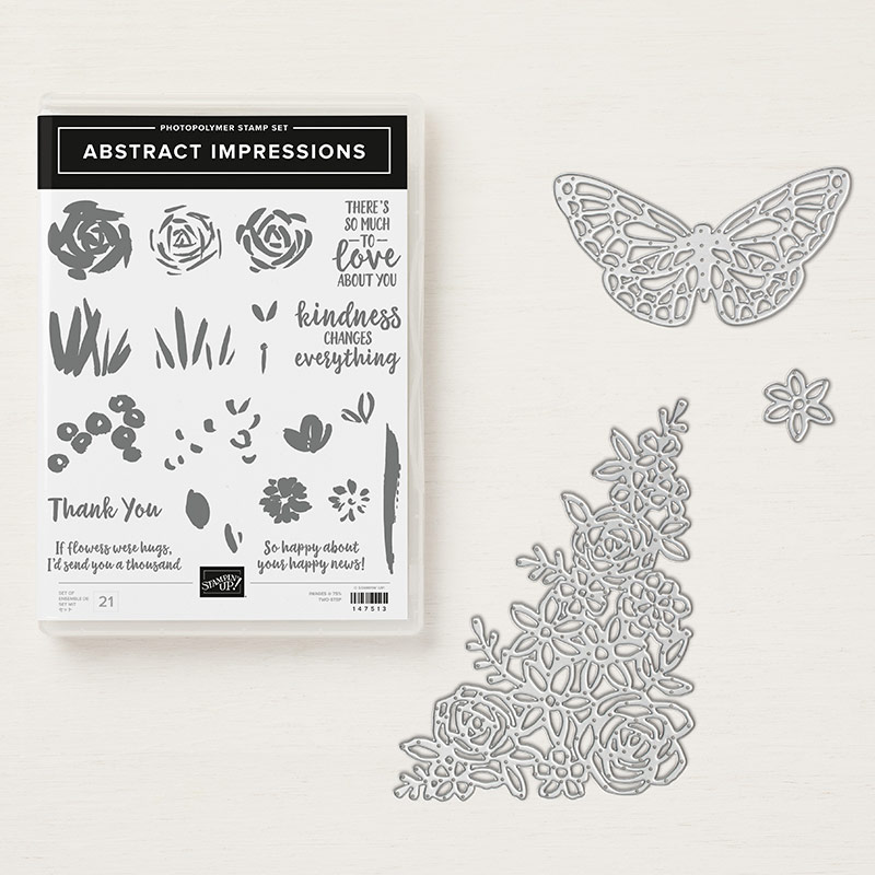 Abstract Impressions Stamp Set + Springtime Impressions Thinlits Dies Bundle