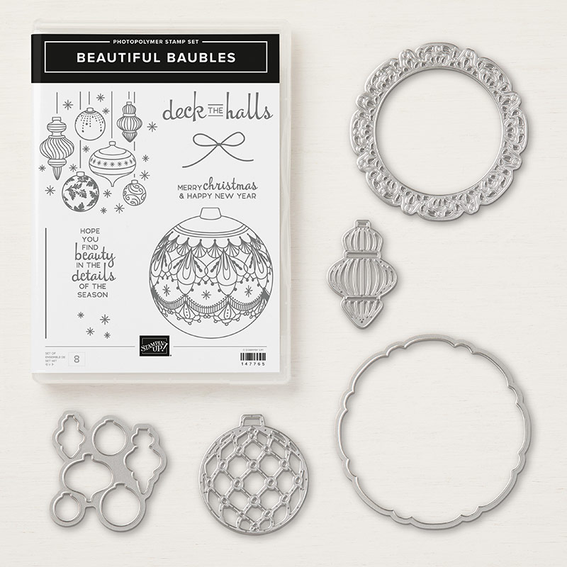 Beautiful Baubles Stamp Set + Detailed Baubles Thinlits Dies Bundle