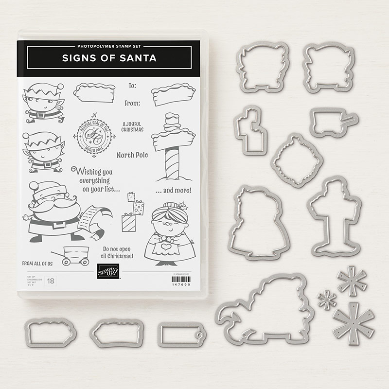 Signs of Santa Stamp Set + Santa's Signpost Framelits Dies Bundle
