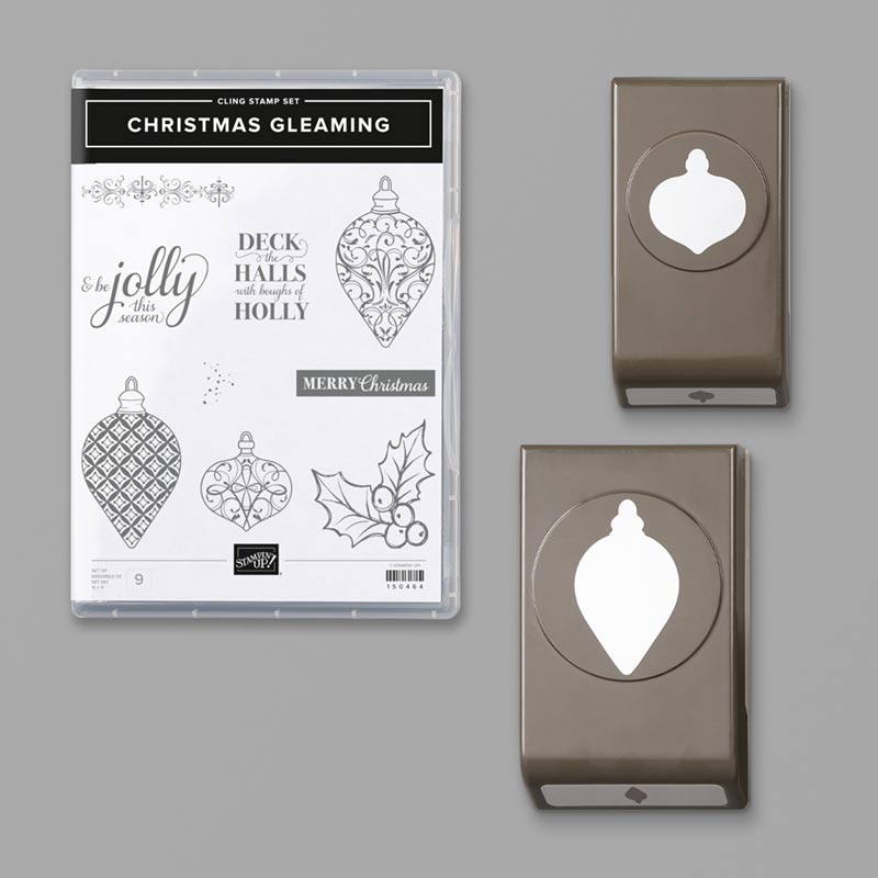Christmas Gleaming Stamp Set + Gleaming Ornaments Punch Pack Bundle