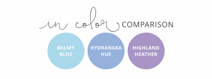 2026-2028 In Color Comparison: Balmy Blue, Hydrangea Hue, Highland Heather 2026-2028 In Color Comparison: Balmy Blue, Hydrangea Hue, Highland Heather