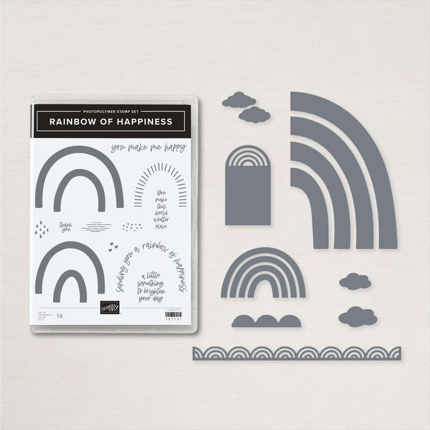 Rainbow of Happiness Stamp Set + Brilliant Rainbow Dies Bundle  |  Image &copy; 2022 Stampin' Up!