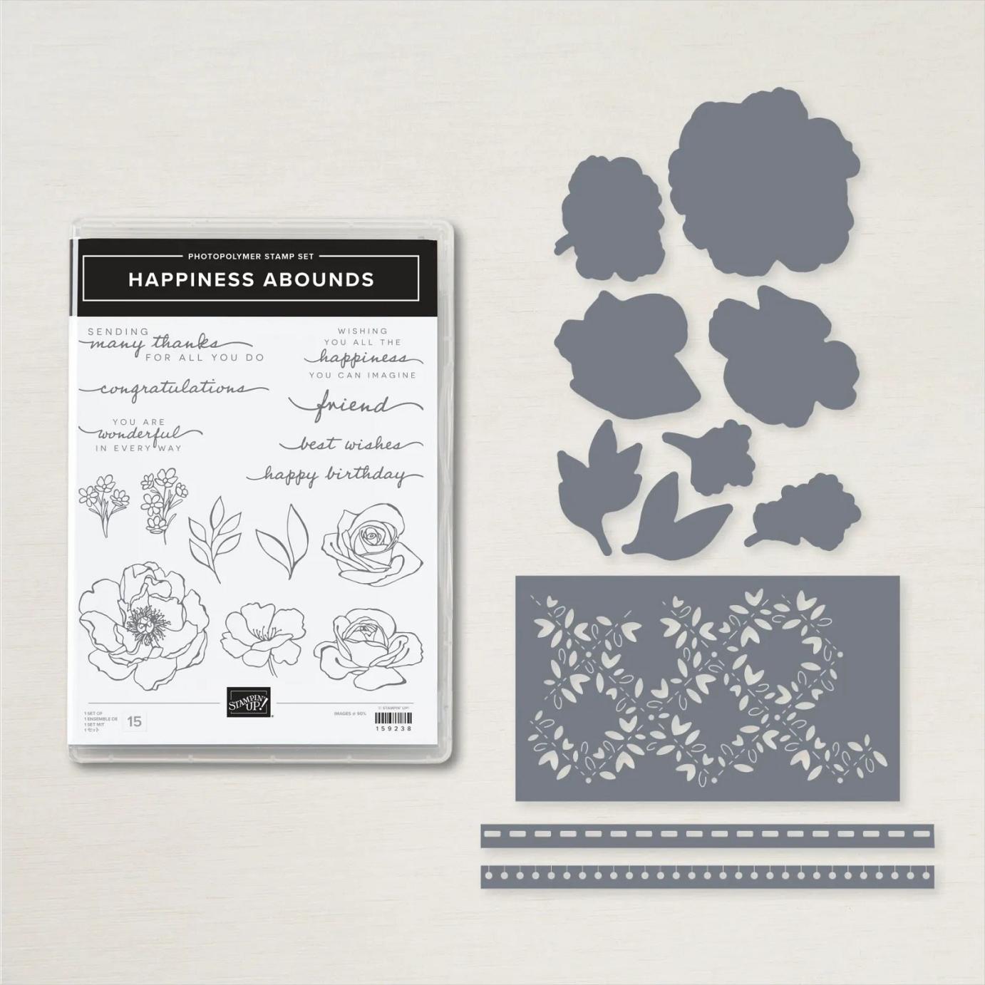Happiness Abounds Stamp Set + Blossoming Happiness Dies Bundle  |  Image &copy; 2022 Stampin' Up!