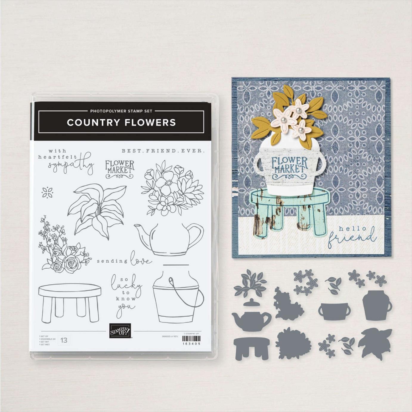 Country Flowers Stamp Set + Country Flowers Dies Bundle | Image © 2024 Stampin' Up! Country Flowers Stamp Set + Country Flowers Dies Bundle | Image © 2024 Stampin' Up!