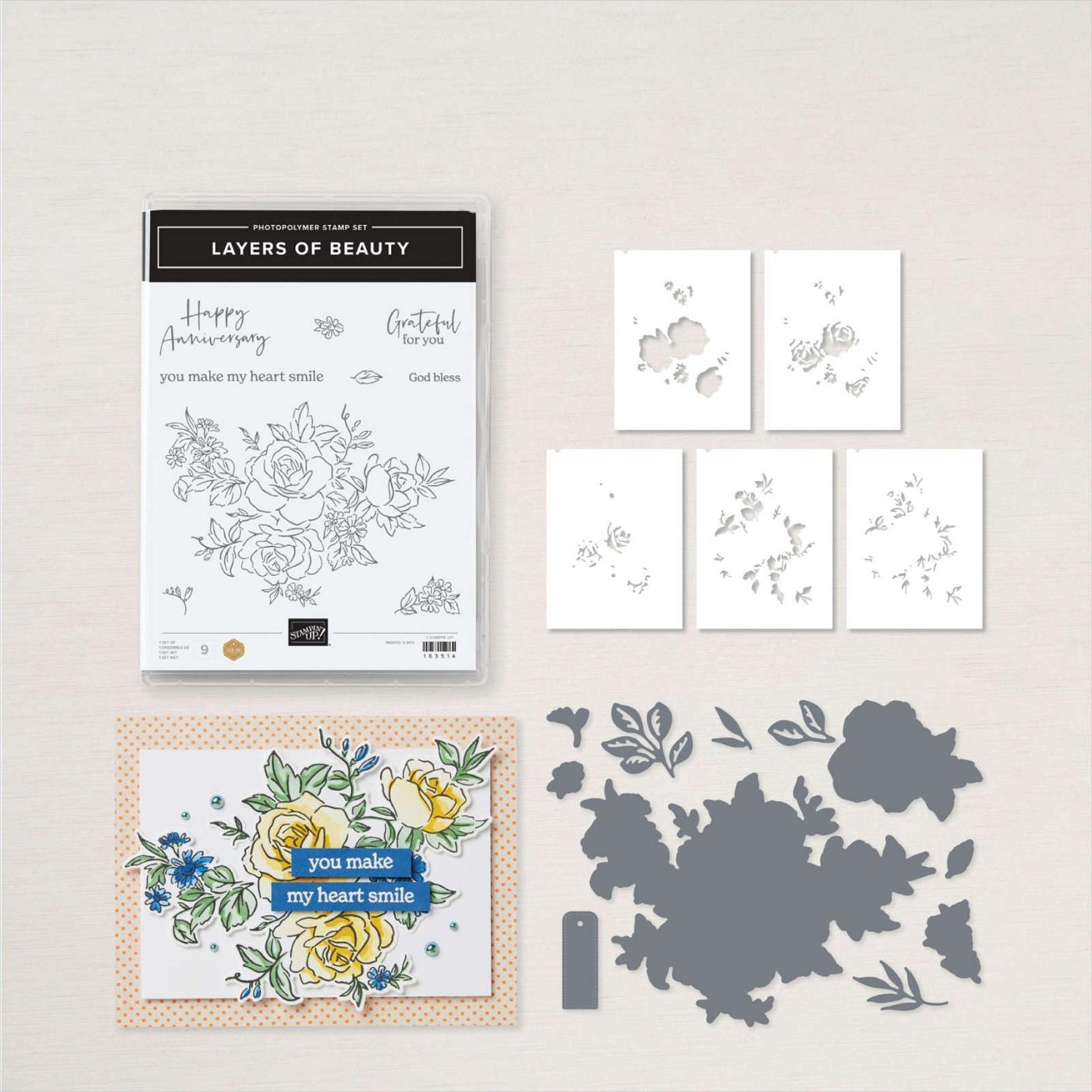Layers of Beauty Stamp Set + Layers of Beauty Dies + Layers of Beauty Decorative Masks Bundle | Image © 2024 Stampin' Up! Layers of Beauty Stamp Set + Layers of Beauty Dies + Layers of Beauty Decorative Masks Bundle | Image © 2024 Stampin' Up!